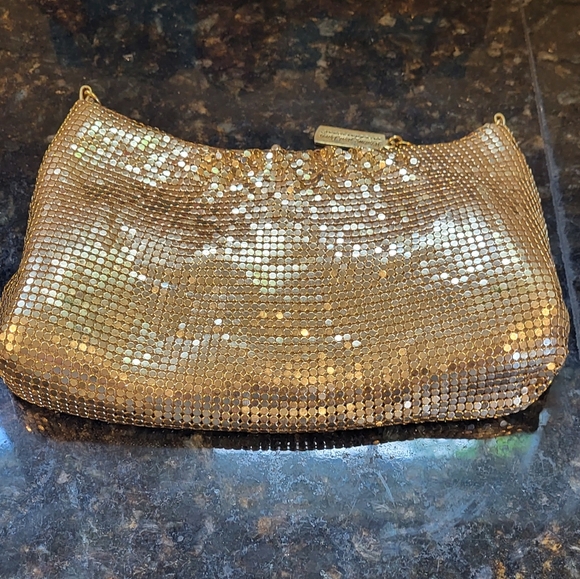 Whiting & Davis Gold Tone Mesh Bag - Picture 4 of 10